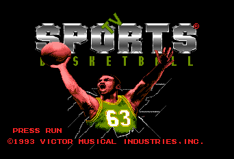 TV Sports Basketball title screen for PC Engine